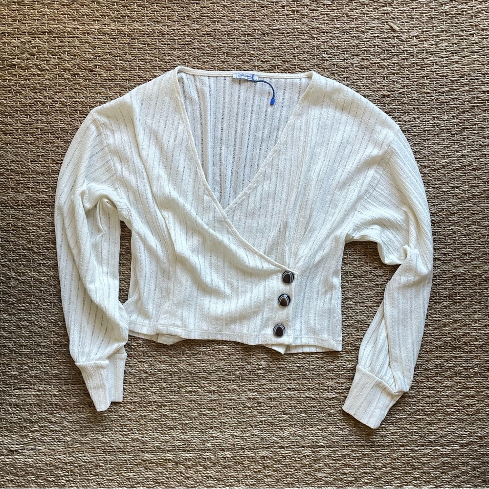 Zara semi sheer wrap top